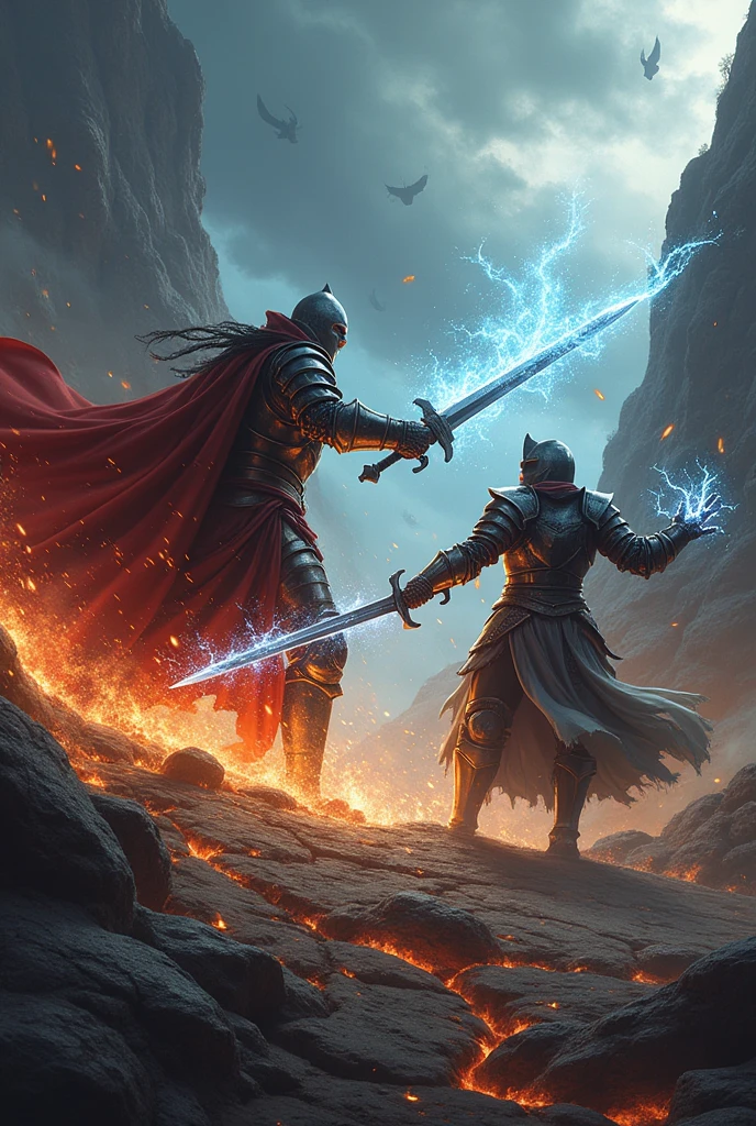 Knight vs Wizard, intense battle