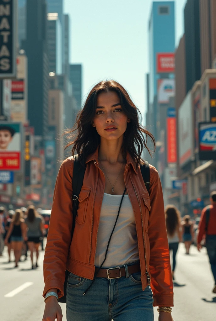 A young woman from Argentina, on the streets of the United States