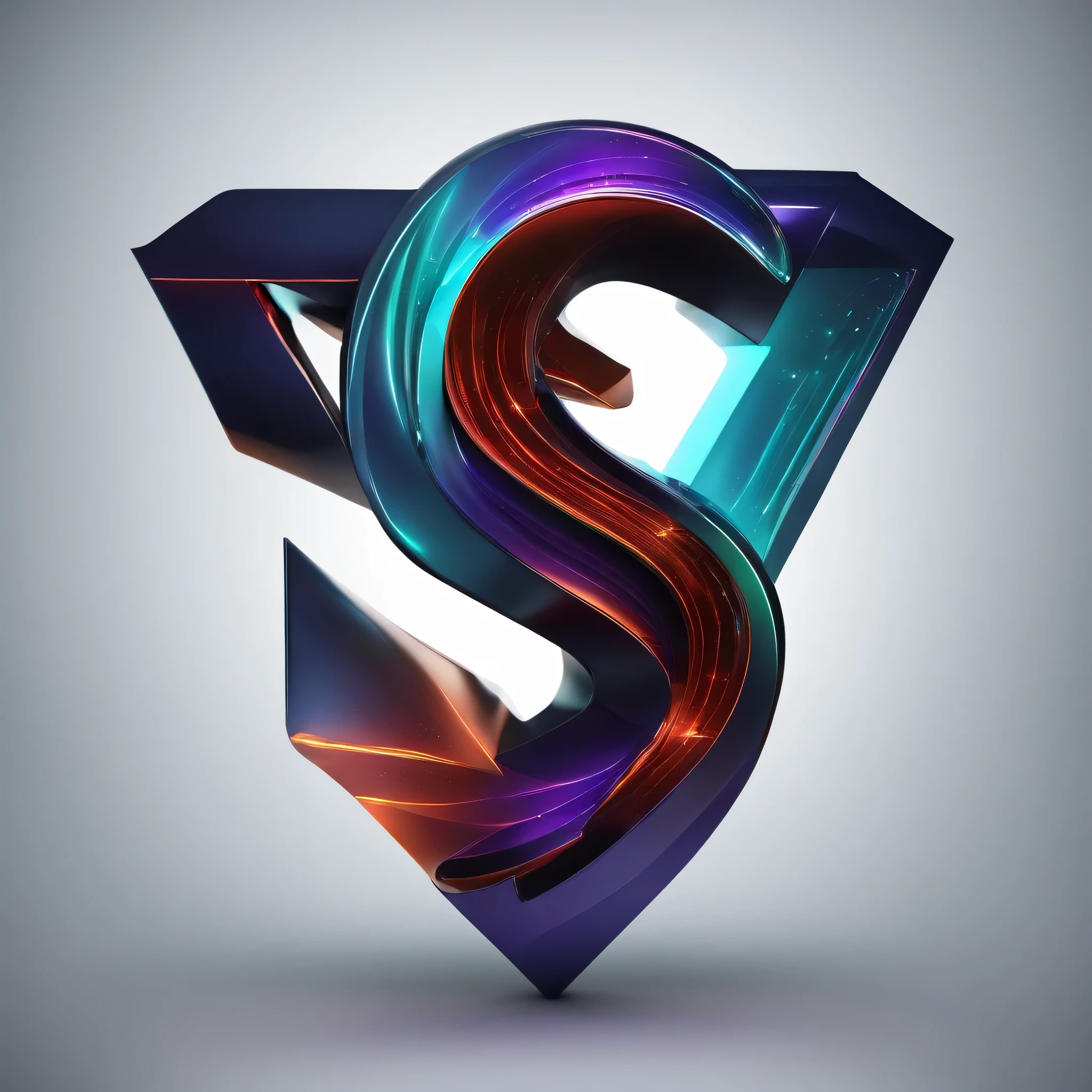 Logo with "s" letter, 3D, HD, futuristic style