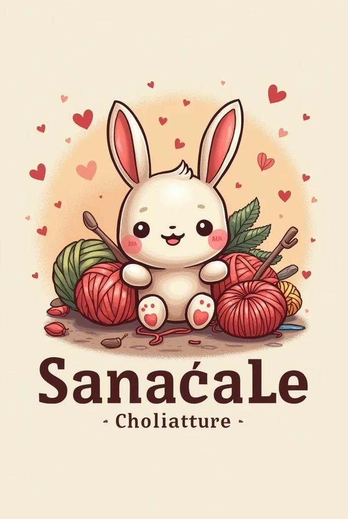 create a logo for a store that sells crochet arts, as amigurumi, bagged, etc. The store is called Artes da Tieia
