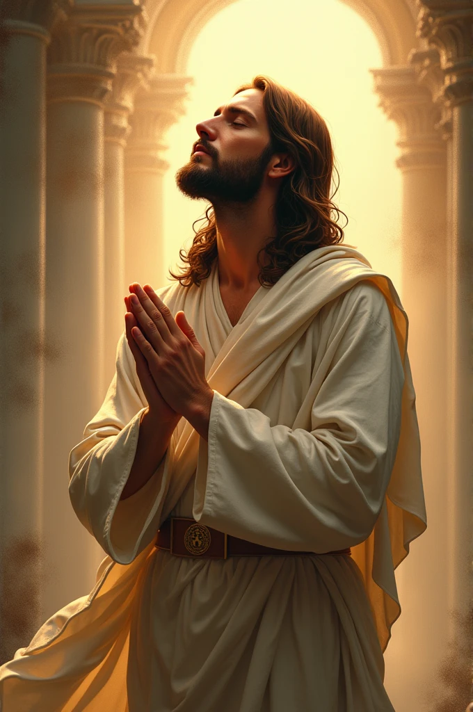 Background picture for prayer with Jesus and lights