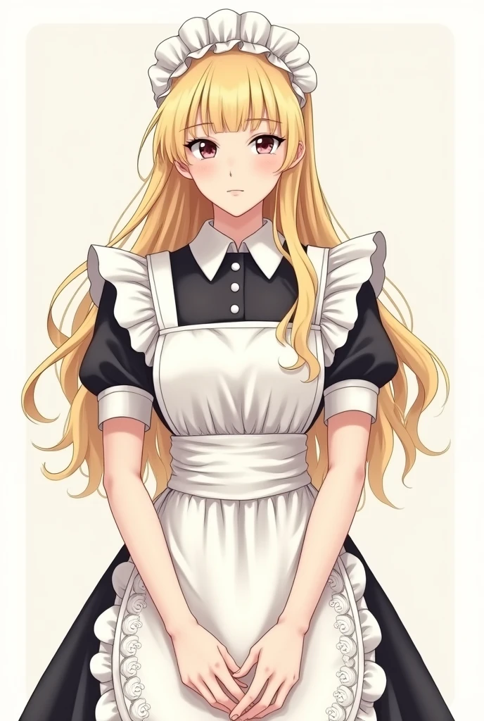 A blonde woman is a maid (vector/artistry).