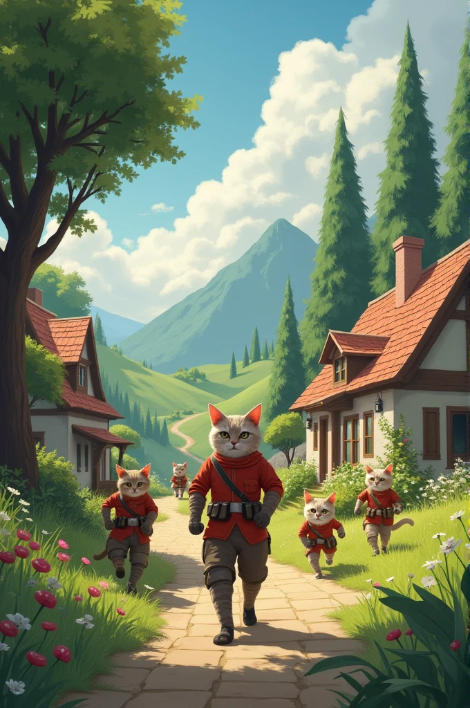 Once upon a time, in a peaceful village nestled between rolling hills and lush forests, there was a secret kept by its inhabitants. Unknown to the outside world, the village was home to an extraordinary army—an army of cats.