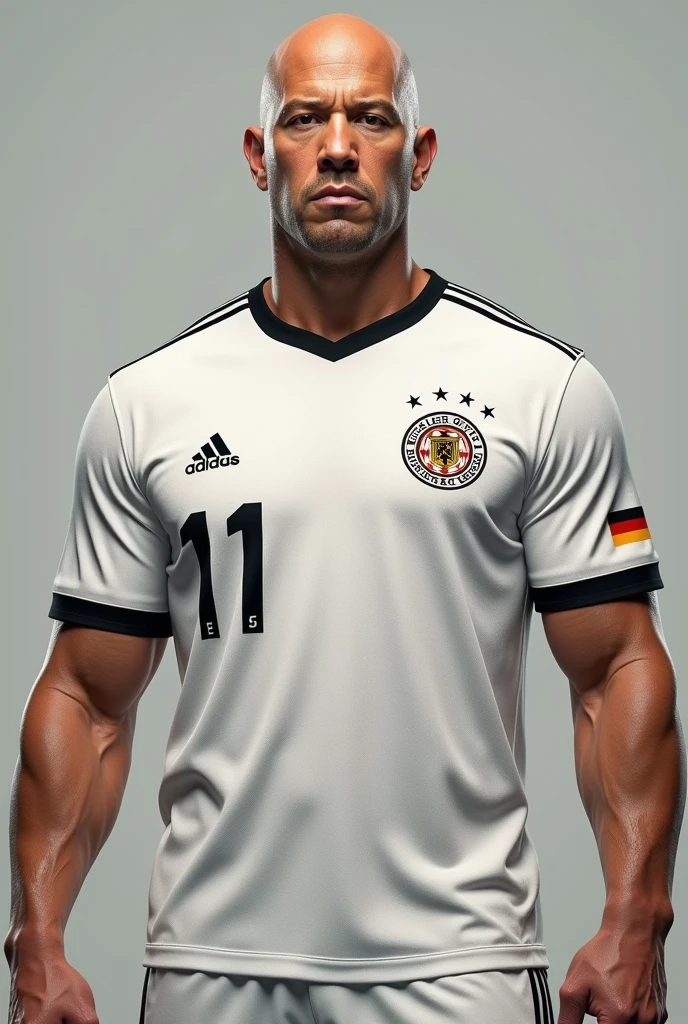 Vin Diesel in the white Germany football shirt