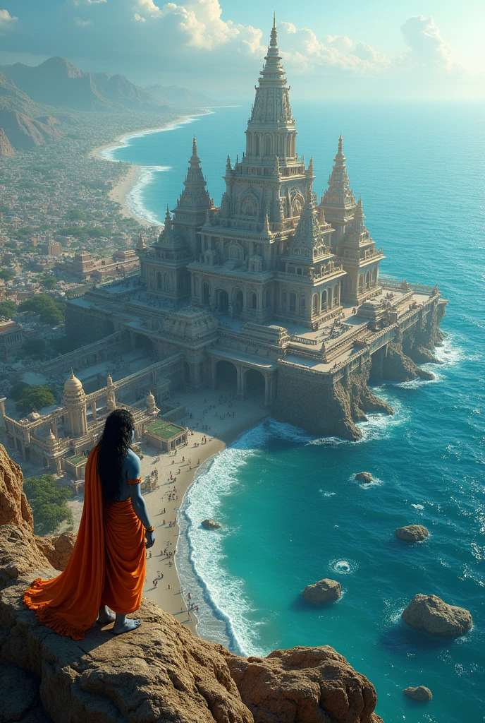 Sri Krishna built dwraka in sea different images