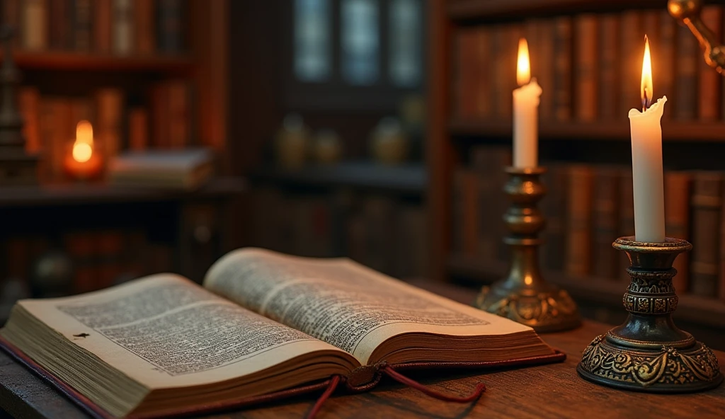 There is a candle and a book on the table，And a candle, Alchemist&#39;s Library Background, Magic Library, Exquisitely detailed miniature model, ancient library, Detailed scenery —width 672, High Detail photo, Small Library, Fantasy Alchemist&#39;s Laboratory, High Detail), gothic library, Ultra-detailed pictures, The wizard's apothecary, Gothic Epic Library, Magician&#39;s Chamber