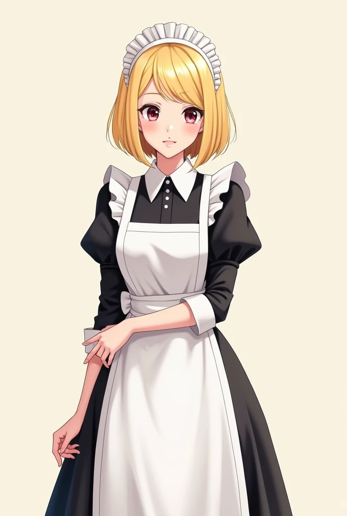 A blonde woman with short hair is a maid (vector).