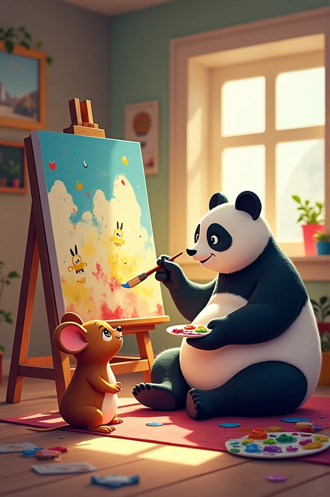 Jerry and panda painting anart