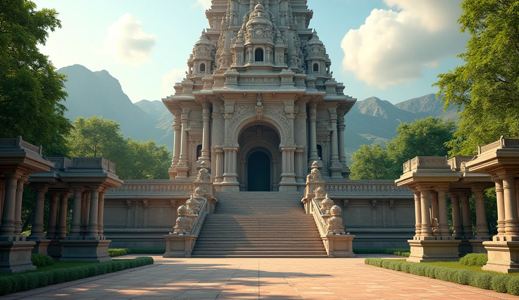 3d cinematic"The main entrance of Pavagadh Temple"