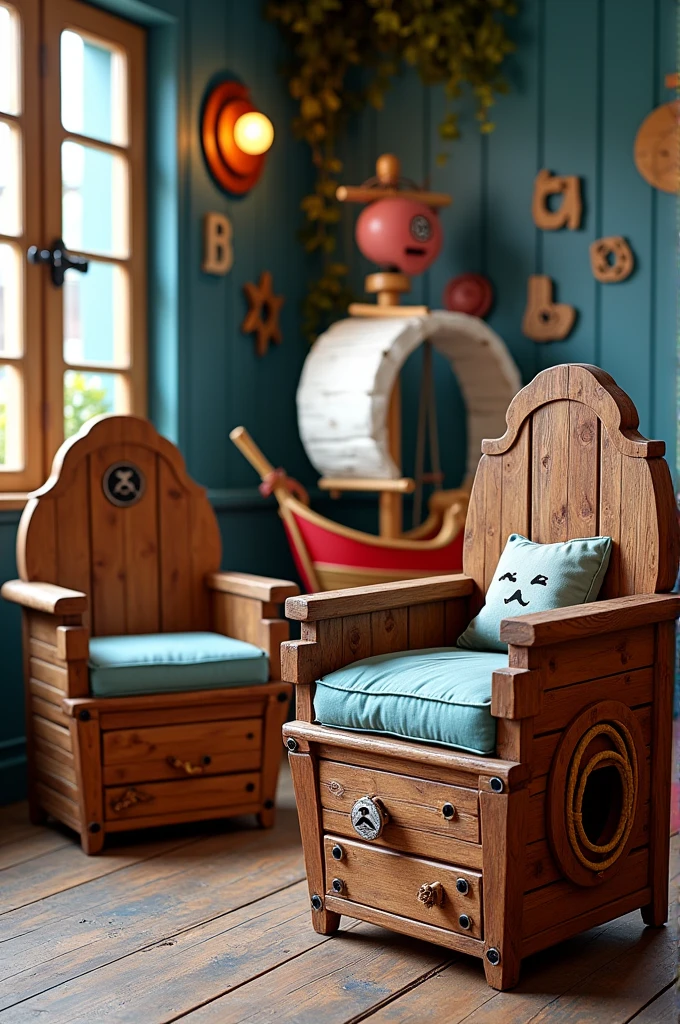 chairs for children's bedrooms with a pirate ship theme