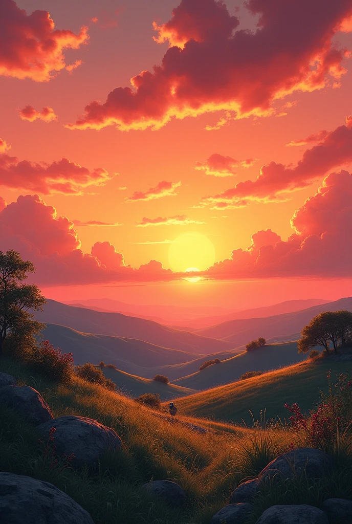 Noatalgic sxenary with orange skies
