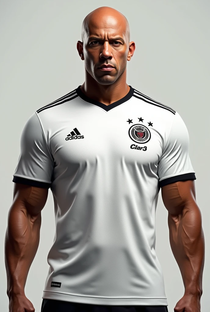Vin Diesel in the white 2024 version Germany football shirt