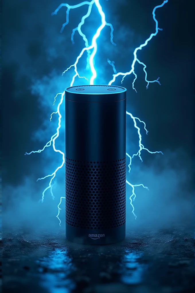 Creat Amazon Alexa picture, has to have blue and black lightning. Focus on the amazon alexa