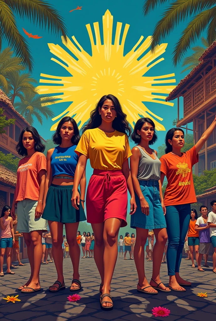 Make a poster that is EASYYYY TO DRAWWWW based on this theme: Wikang Filipino, Wikang Mapagpalaya
(Filipino Language, Language of Liberation)
Salaysay ng Bayan, Saysay ng Bansa
(Narratives of the People, History of the Nation)