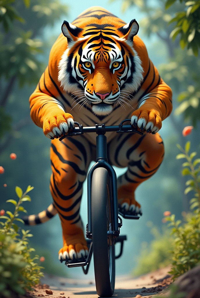 Tiger with bike