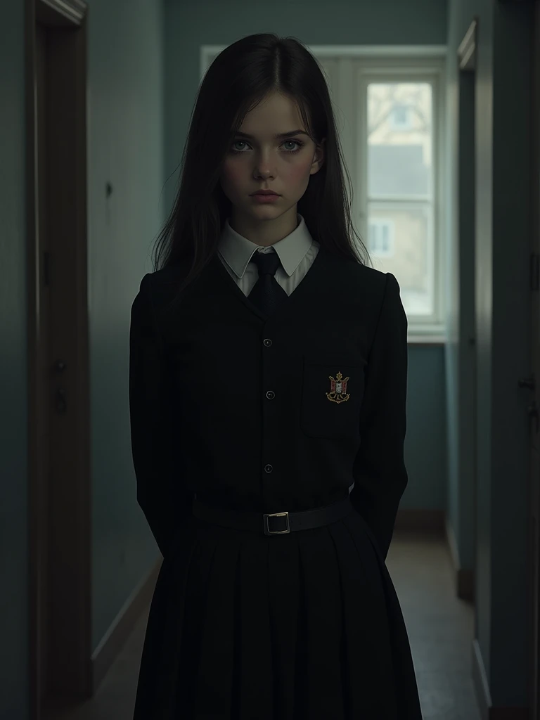 russian wearing black school uniform