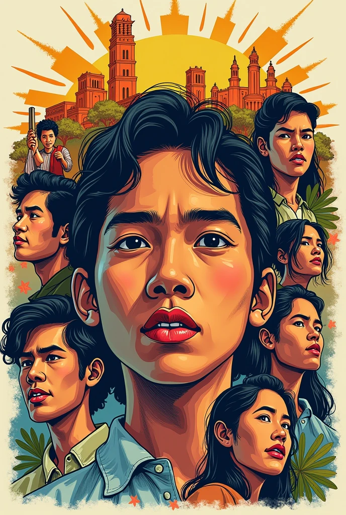 Make a poster that is EASYYYY TO DRAWWWW (like sketch) based on this theme: Wikang Filipino, Wikang Mapagpalaya
(Filipino Language, Language of Liberation)
Salaysay ng Bayan, Saysay ng Bansa
(Narratives of the People, History of the Nation)