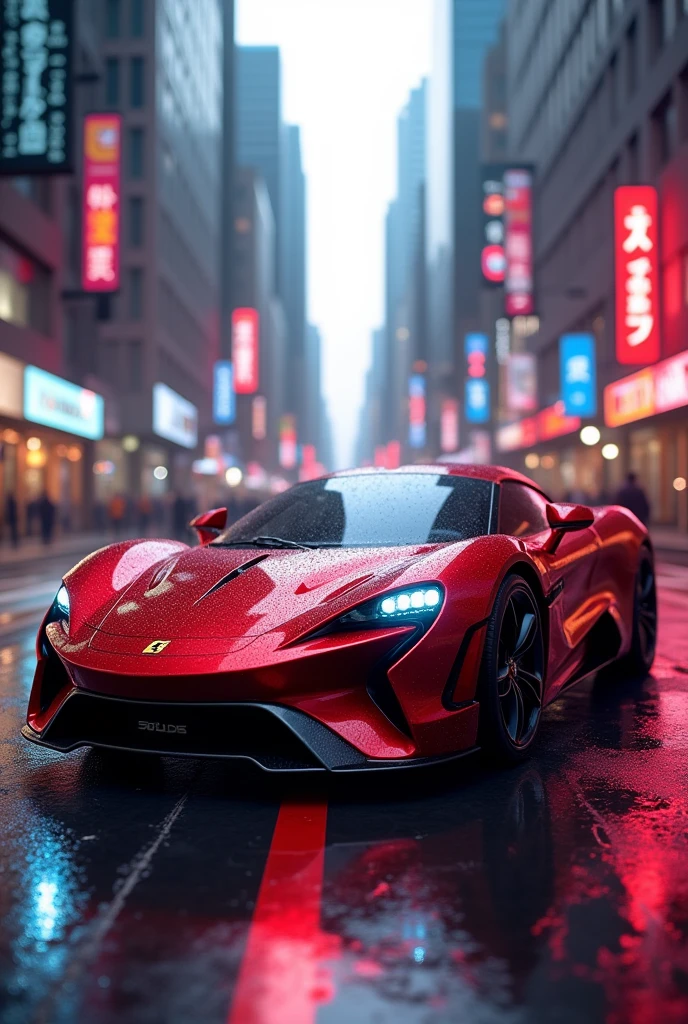 A red car with red colour
