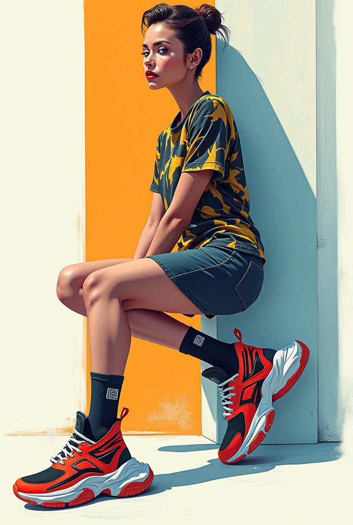 Create an image with the name of zapa style model in sneakers