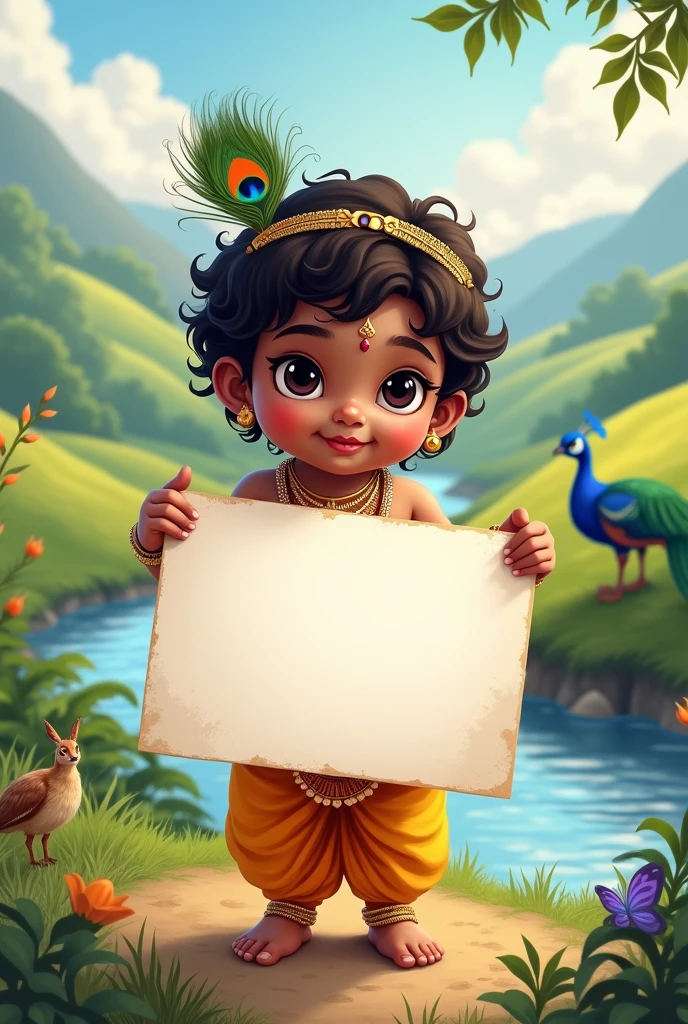 Little Krishna With a blank poster