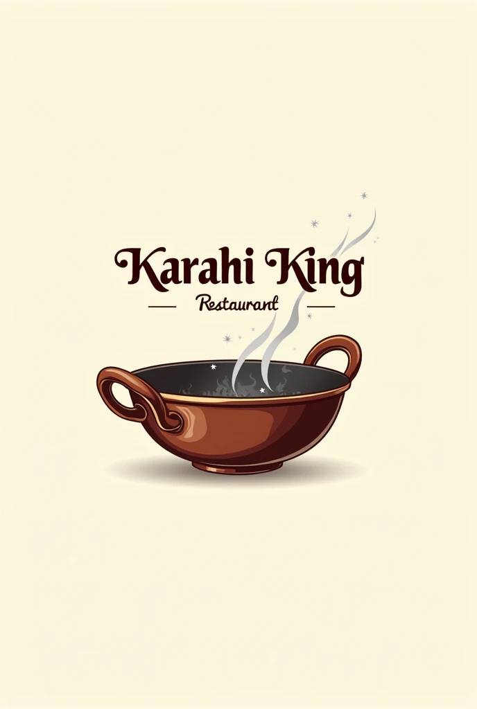 logo for restaurant name KARAHI KING that it reperesnt a karahi ,kitech