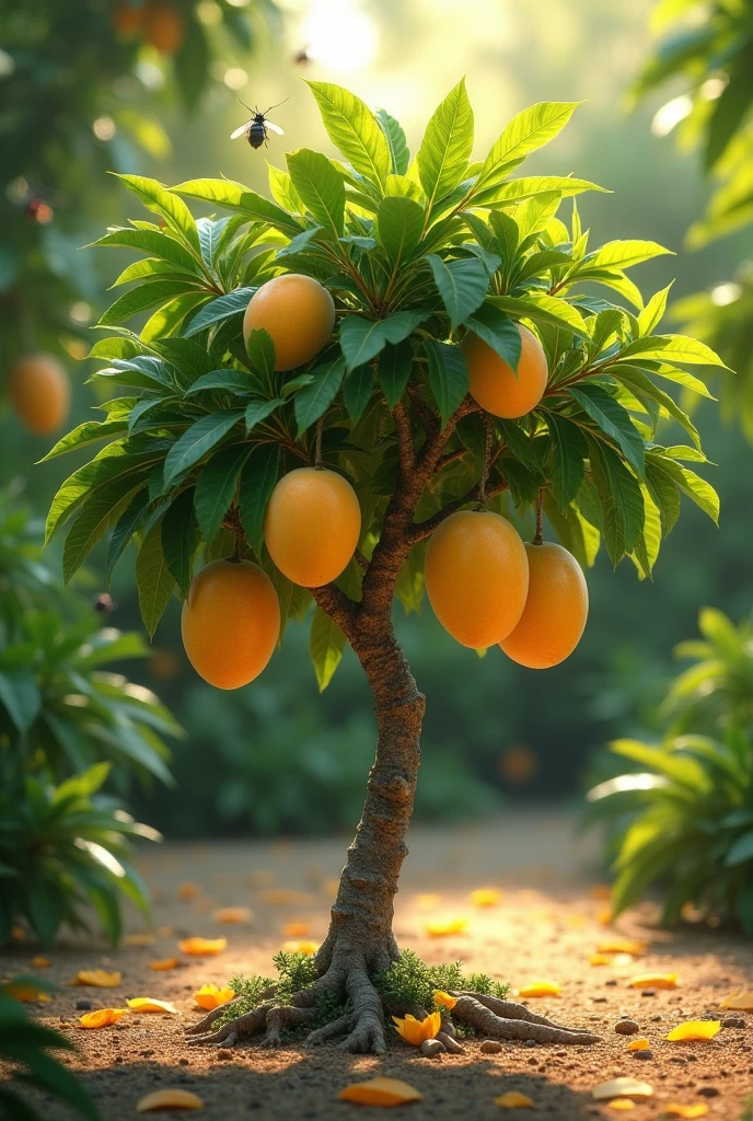 A mango tree smaller than a man
