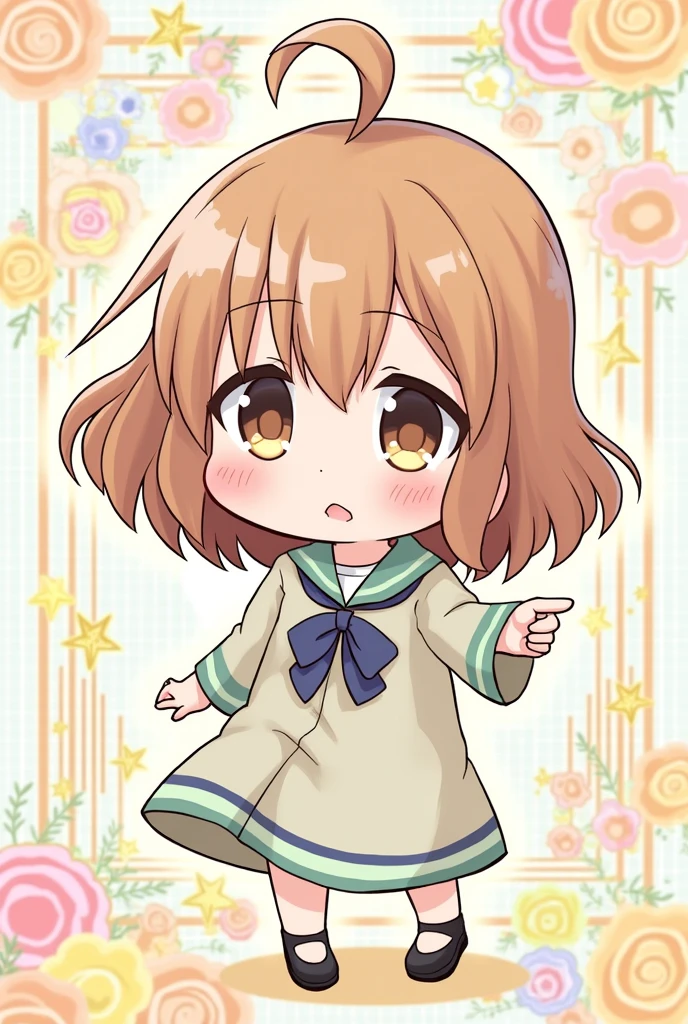 A fusion between hitori bocchi and sunao nako both from the same anime in anime style