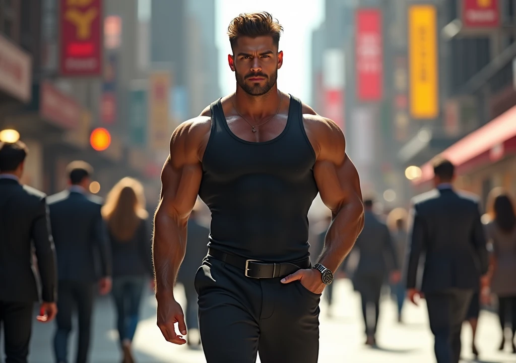 Make a man with a good body walk and people will look at him