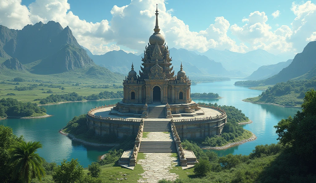 3d cinematic"Scenic views around the temple"