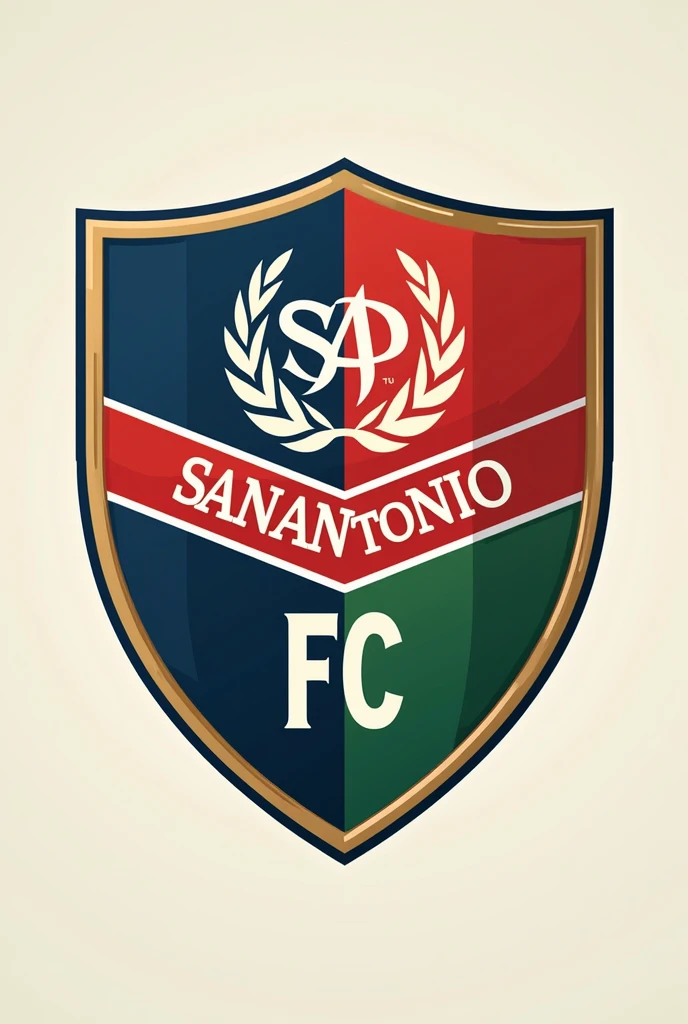 Could you modify the shield of the Sao Paulo soccer team from Brazil and put SAN ANTONIO FC on it?