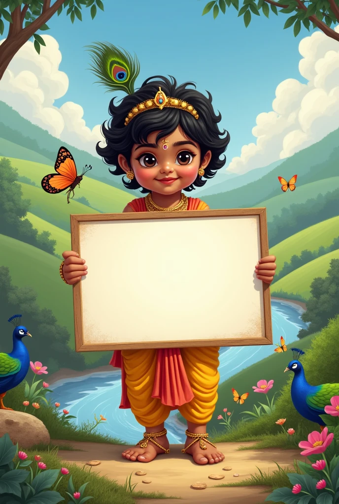 Krishna With a blank poster