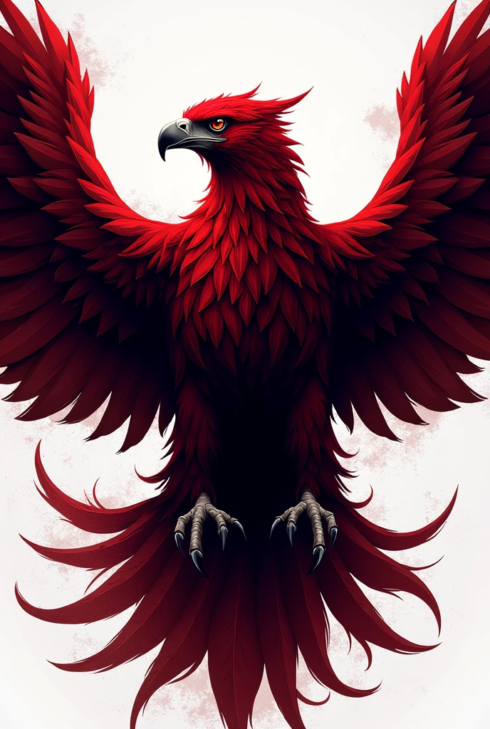 Create a cool realistic dark red eagle logo of gaming store name PathoU Taret STORE