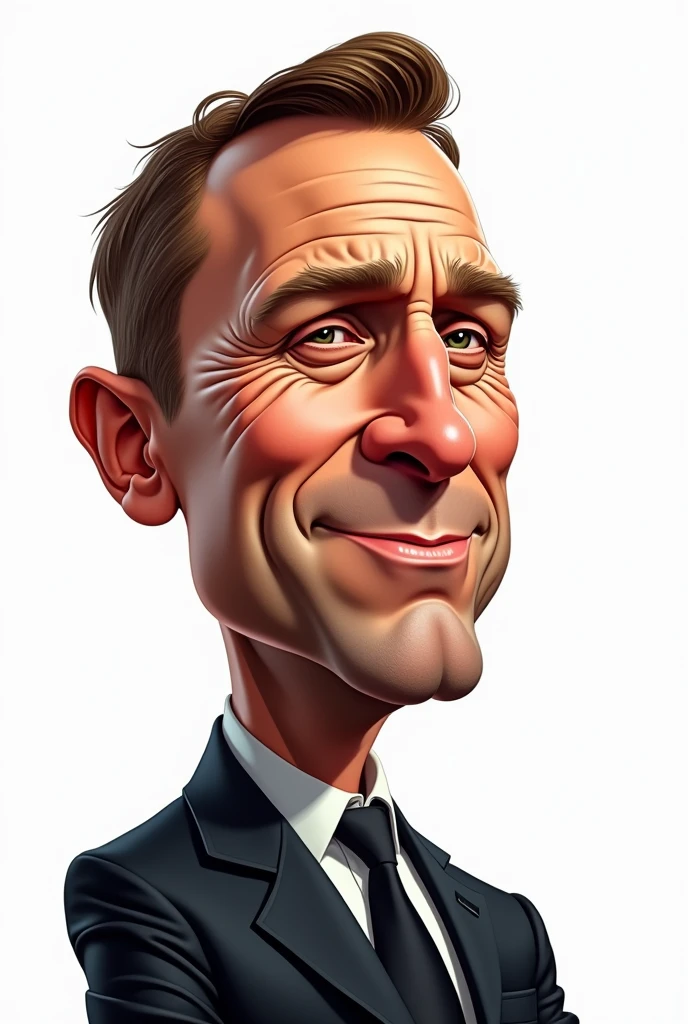 A long shot of the caricature of Daniel Craig's face, comic shading, white background.