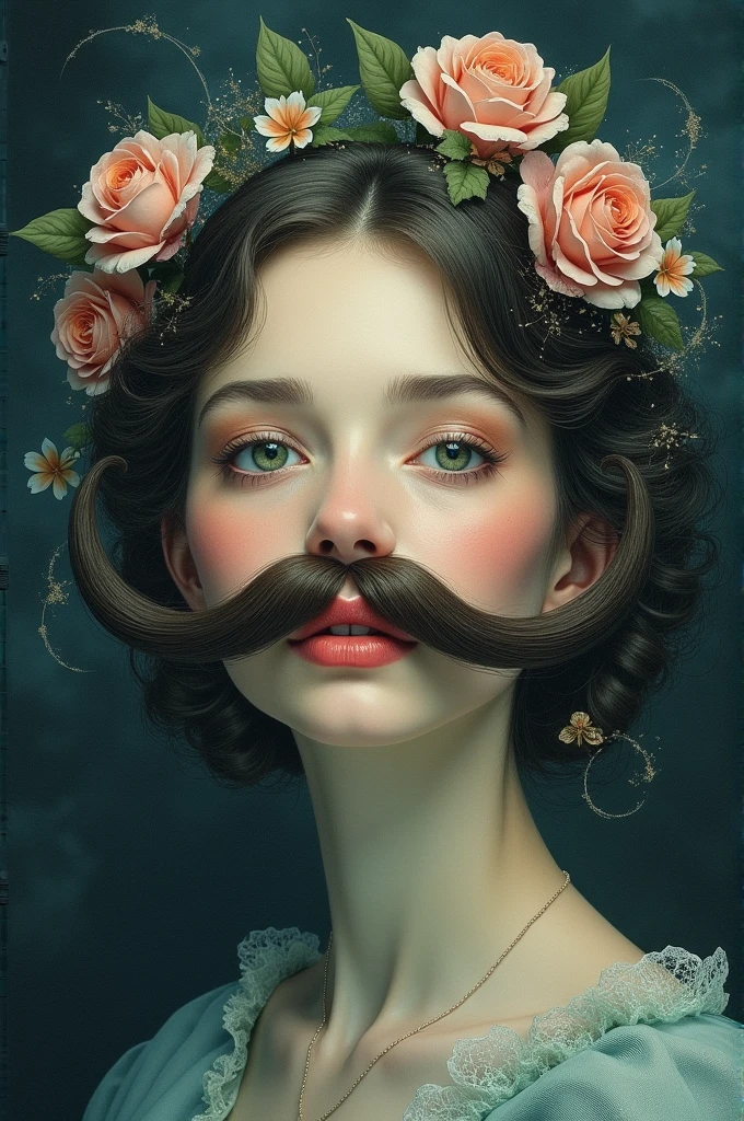 Even though the mustache has grown to the point of twisting, she is not as beautiful as she is in the three worlds.