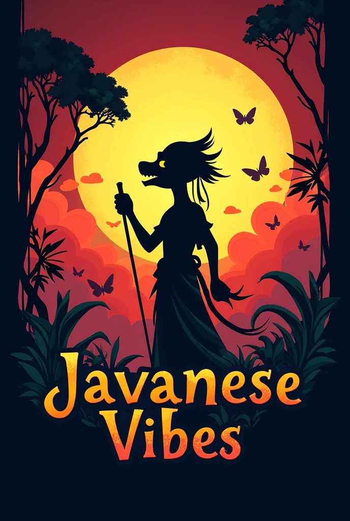Can you please create a logo for my YouTube channel name JAVANESE VIBES where I upload story joke video with game play vide in background shadow Puppets.