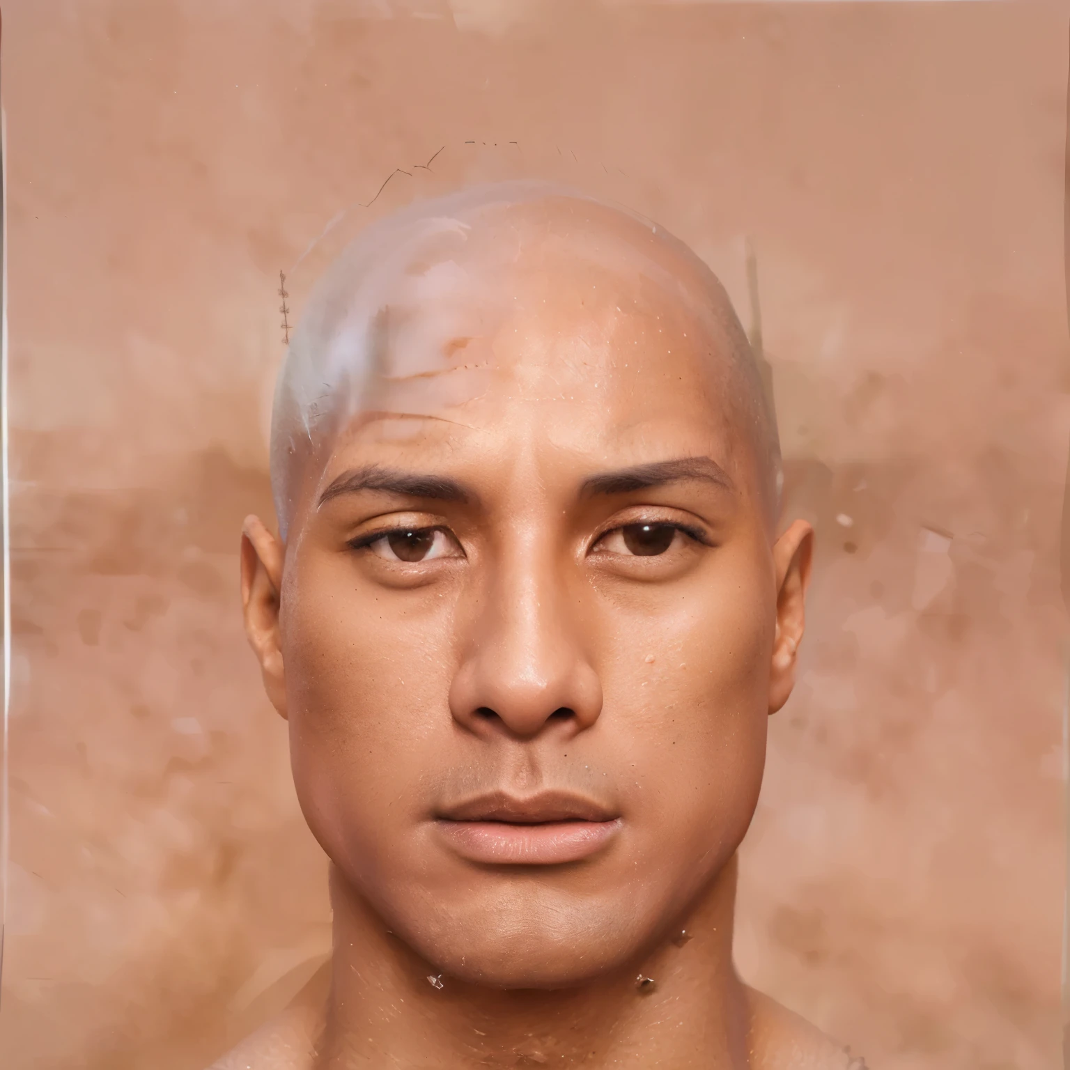 arafed image of a man with a bald head and a bald face, middle eastern skin, realistically rendered face, face as of dwayne johnson, tanned skintone, face very realistic, medium skin tone, highly_detailed_face!!!, full face portrait, 3  man, with detailed facial features, single realistic face