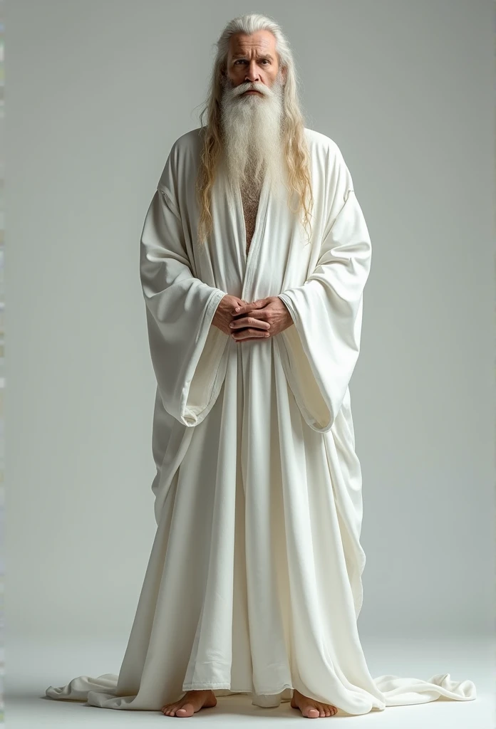 (symmetry),Center,a ((closure)) Portraiture,(Jesus),A very thin white man,Has long hair and a beard,Wearing a white robe,35 mm,Natural skin,Clothing details, 8K texture, 8K, Crazy details, complex details, hyperdetailedVery detailed,Practical,Soft movie lighting,HDR,Clear focus, ((((Movie-like feel)))),complex, elegant, Very detailed