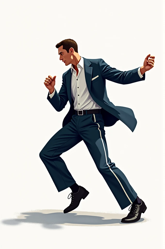 Digital drawing of a man dancing in uniform 