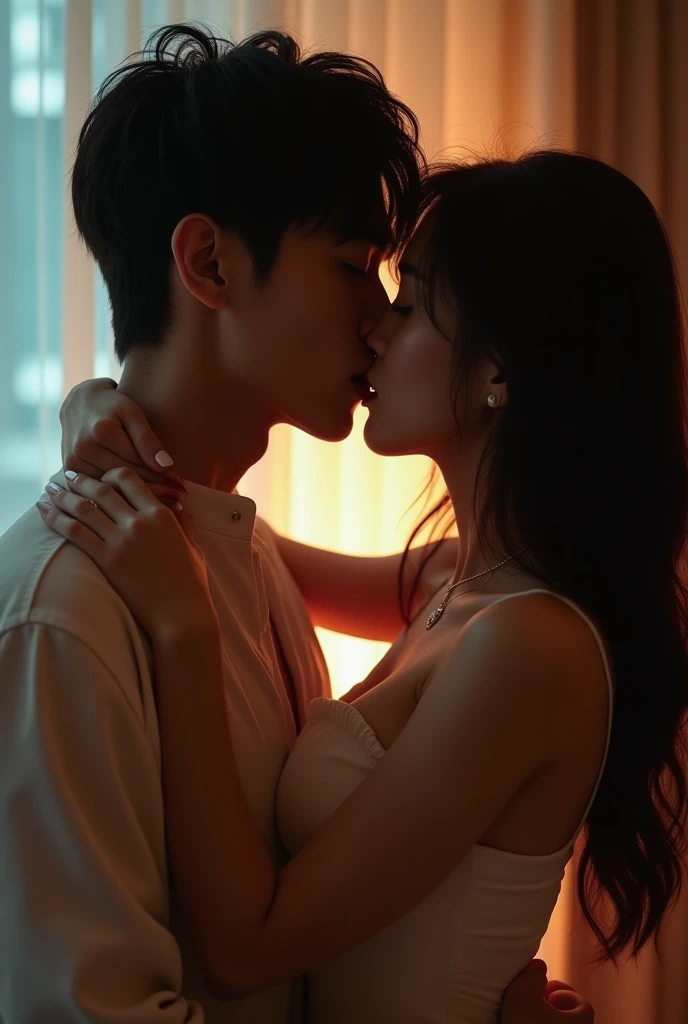 Korean woman French kissing Jungkook 