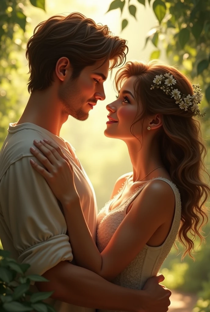 She fell in love with a very handsome young man named Adonis with brown hair