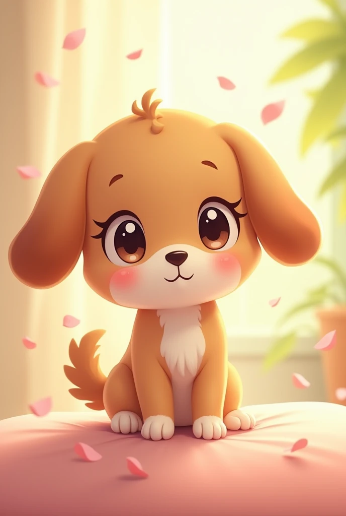 Make an anime girl with puppy ears and tail
