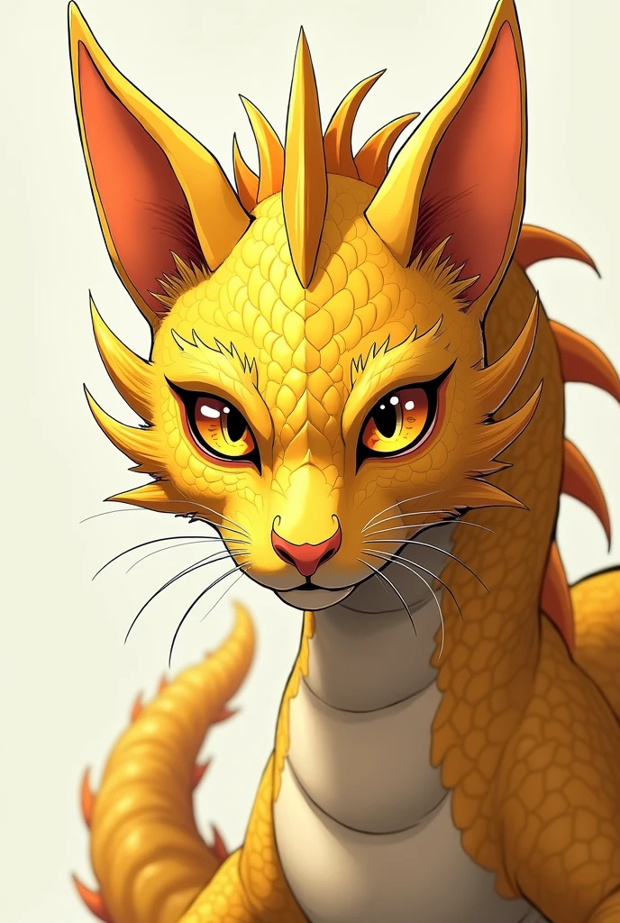 Cat's Eyes on Yellow Dragon, realistic manga eyes