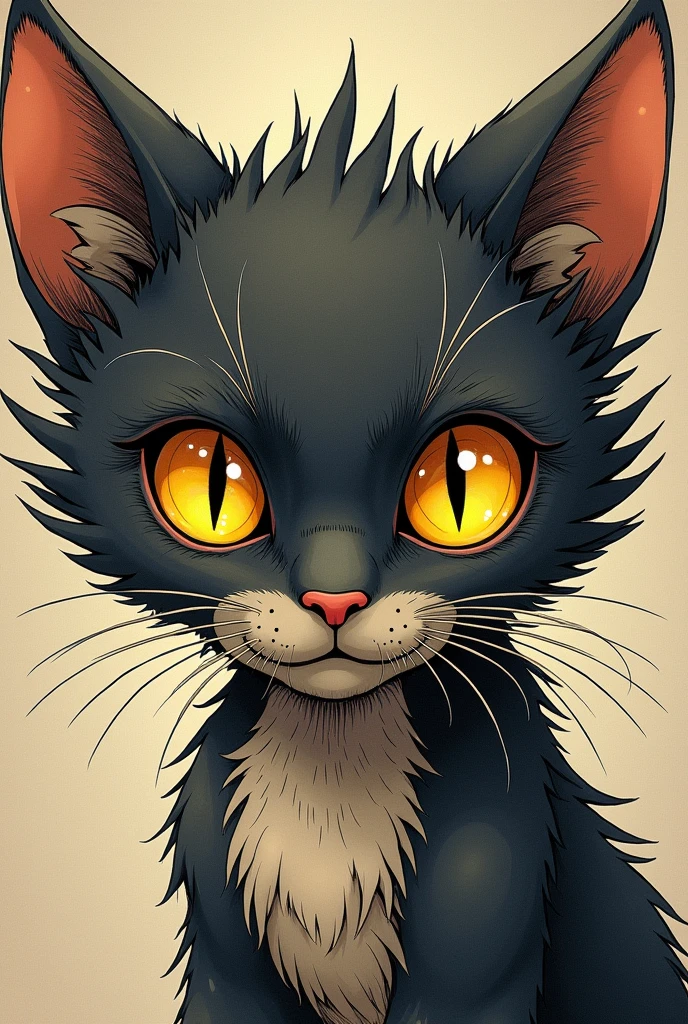 Yellow cat eyes like dragon, realistic manga eyes for tattoo