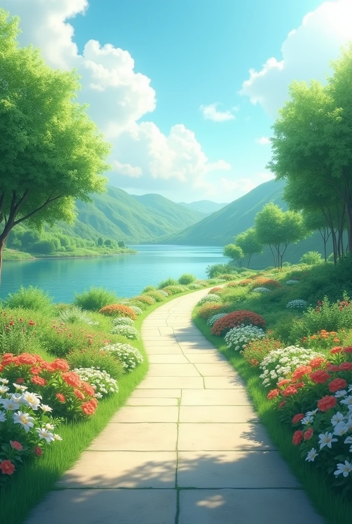 A peaceful place with a big walk way