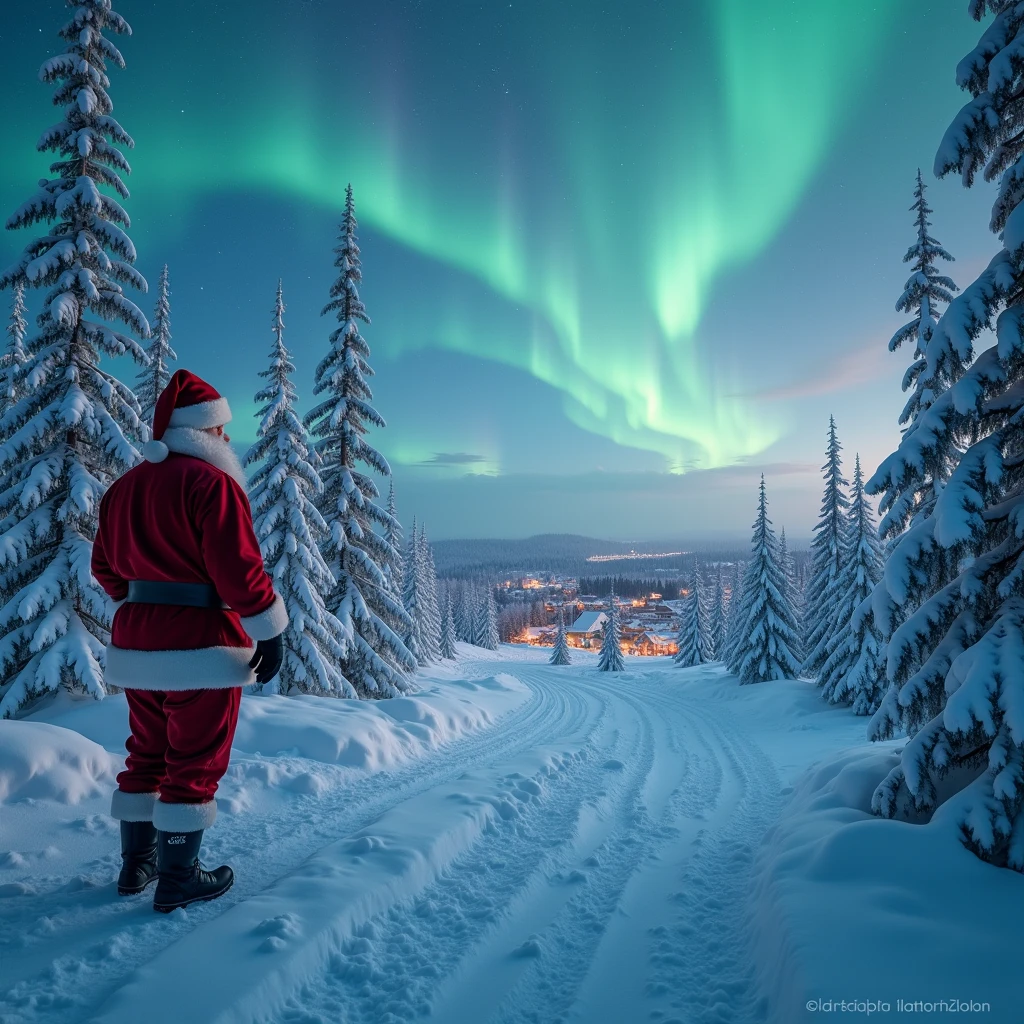 Snow Scenery, Finland is the hometown of Santa Claus, and winter in Finland is a fairyland like existence. Santa Claus's hometown of Rovaniemi is enveloped by thick layers of snow in winter, presenting a dreamlike scene. Under the reflection of the aurora, the snowy plains of Lapland turned into a fairy tale world, (best quality, masterpiece, photorealistic), very aesthetic, perfect composition, intricate details, ultra-detailed, vivid colors