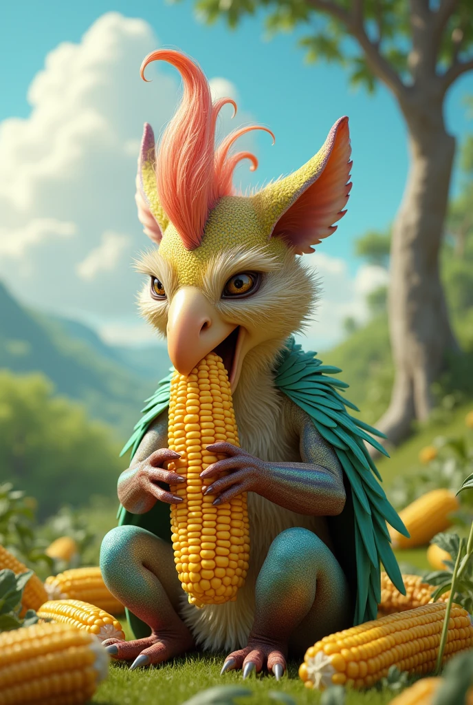 Feid eating corncob