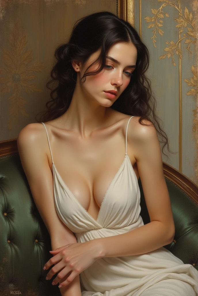 A painting by Albert Lynch, Ruan Jia, Gaston Bussiere, Alexandre Cabanel, Daniel F. Gerhartz, Jules Bastien-Lepage, Pierre Auguste Cot, Sophie Anderson, Jeremy Lipking, Thomas Lawrence, Bouguereau, Carle Van Loo, Jules Joseph Lefebvre, Roberto Ferri, 'aesthetically pleasing', exquisite, polished, refined, sophisticated, tasteful, harmonious, well-proportioned, well-formed, well-arranged, smooth, proportional
