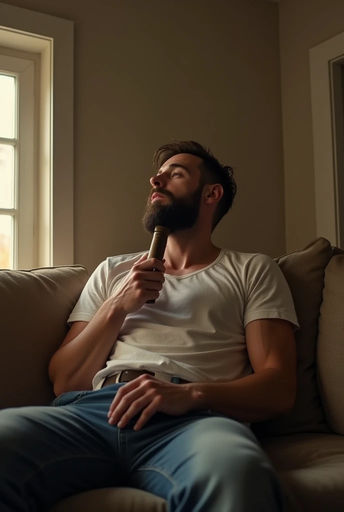 Chris evans sucking another mans willy on the couch. Realistic 4k Realism giant size difference head reaching on the ceiling