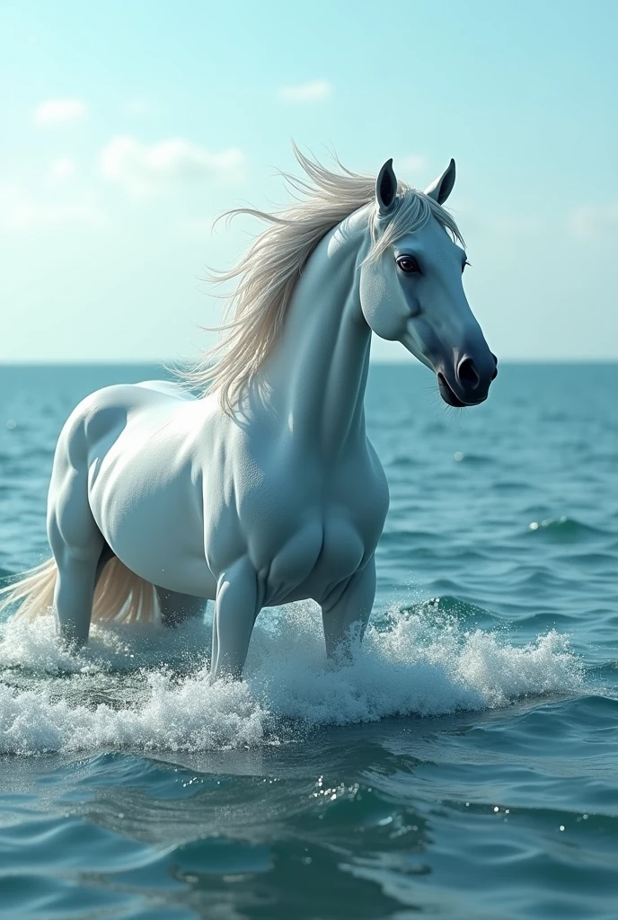 Horse in the sea