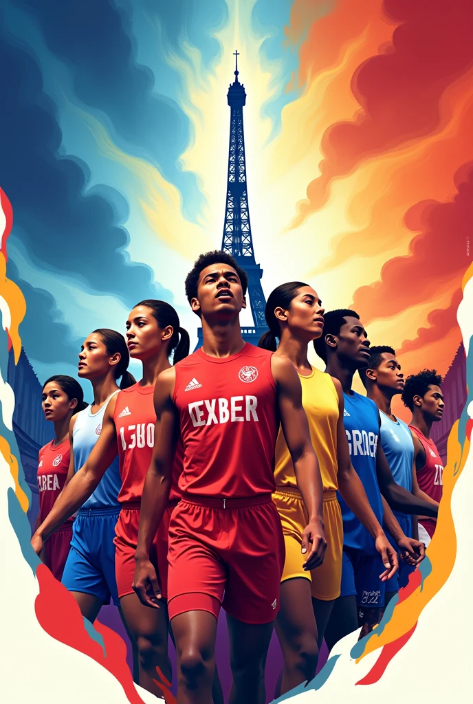 A poster for the Paris 2024 Olympic Games that conveys the Olympic spirit